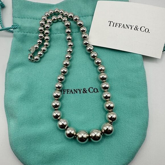 Authentic Tiffany & Co. Graduated Sterling silver ball necklace! - Picture 6 of 11